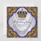 Fancy prins verjaardagsfeestje kaart (Achterkant)