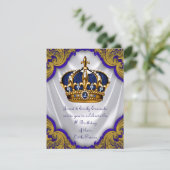 Fancy prins verjaardagsfeestje kaart (Staand voorkant)