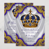 Fancy prins verjaardagsfeestje kaart (Voorkant / Achterkant)