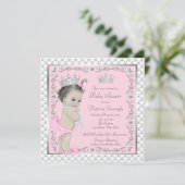 Fancy Prinses Baby Shower Uitnodigingen (Staand voorkant)