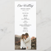 Fancy programma voor de dag van de bruiloft van de programmakaart (Voorkant)