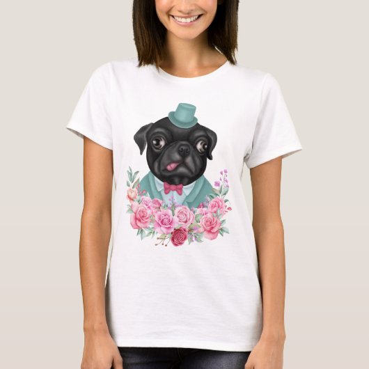 Fancy Pug T-Shirt (Voorkant)