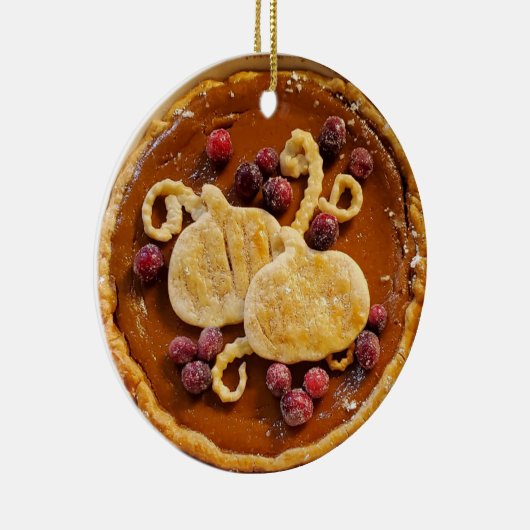Fancy Pumpkin Pie Kerstmis Keramisch Ornament (Rechts)