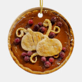 Fancy Pumpkin Pie Kerstmis Keramisch Ornament (Voorkant)