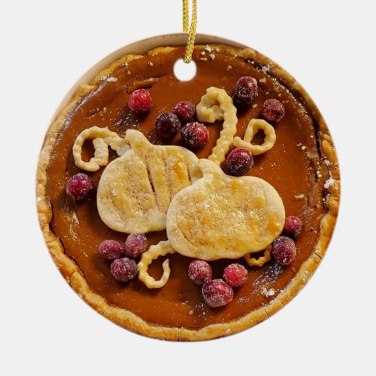 Fancy Pumpkin Pie Kerstmis Keramisch Ornament (Voorkant)
