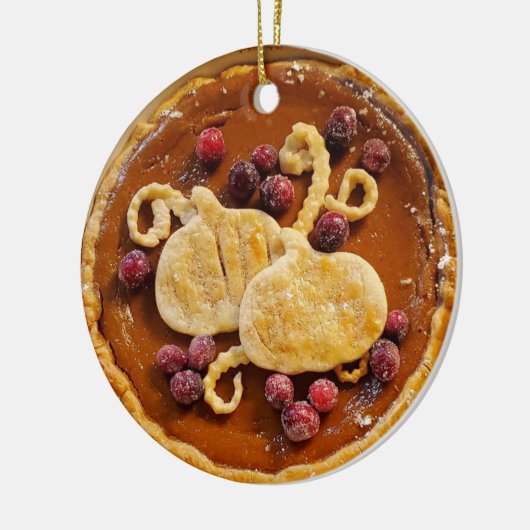 Fancy Pumpkin Pie Kerstmis Keramisch Ornament (Links)