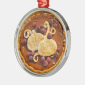 Fancy Pumpkin Pie Kerstmis Metalen Ornament (Links)