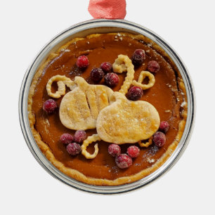 Fancy Pumpkin Pie Kerstmis Metalen Ornament