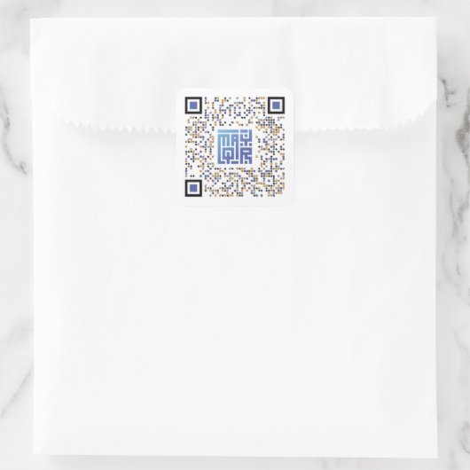Fancy QR-code Square Stickers (Tas)
