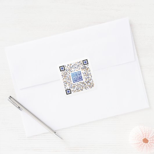 Fancy QR-code Square Stickers (Envelop)