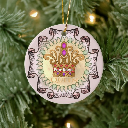 Fancy Queen Crown Keramisch Ornament (Boom)