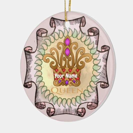 Fancy Queen Crown Keramisch Ornament (Links)