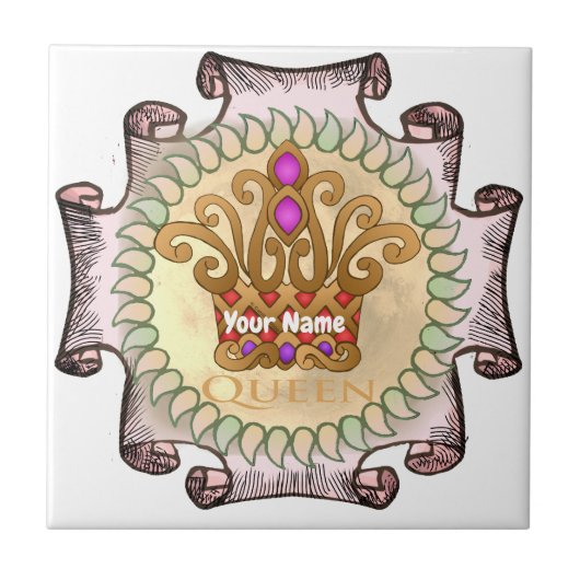 Fancy Queen Crown Tegeltje (Voorkant)