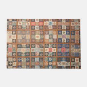 Fancy quilt met pieced Nine-Patch Deurmat