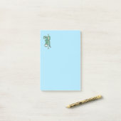Fancy R Monogram Groene Moeder van Pearl Post-it® Notes (Op bureau)