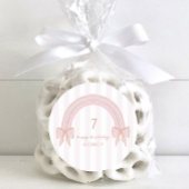 Fancy Rainbow Pink Bows Coquette Verjaardag Ronde Sticker