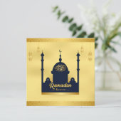 Fancy Ramadan Kareem Arabisch Goud Moslim Vakantie Feestdagenkaart (Staand voorkant)