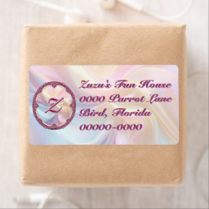 Fancy rand kleurrijke pastel zijde personaliseren etiket