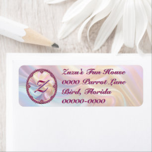 Fancy rand kleurrijke pastel zijde personaliseren etiket