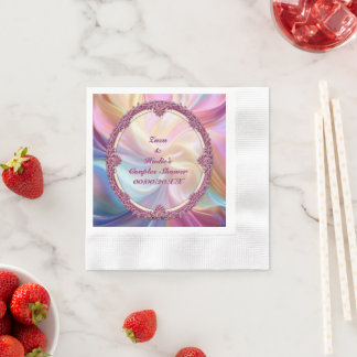 Fancy rand kleurrijke pastel zijde personaliseren servet