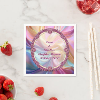 Fancy rand kleurrijke pastel zijde personaliseren servet