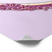 Fancy Rand Paars/Roze En Crème Personaliseer Poster (Hoek)