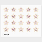 Fancy Rand Paars/Roze En Crème Personaliseer Ster Sticker (Vel)