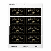 Fancy rand zwarte goudstrop Syrup Bucket Etiket (Full Sheet)