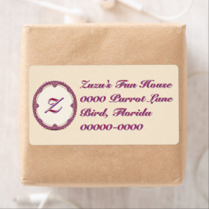 Fancy Randje Paars/Roze En Crème Personaliseer Etiket