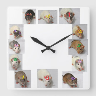 Fancy Rat Clock Vierkante Klok