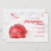 Fancy Red Bauble Frosted Ornament Kerstfeest Kaart (Voorkant)