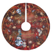 Fancy RED Gold vakantie met personages Kerstboom Rok (Voorkant)