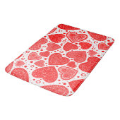 Fancy Red Hearts and Dots Pattern Badmat (Gekanteld)