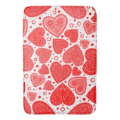Fancy Red Hearts and Dots Pattern Badmat (Voorkant Verticaal)