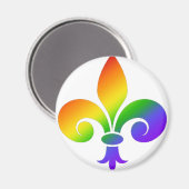 Fancy regenboog Fleur de Lis Magneet (Voorkant / Achterkant)