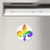 Fancy regenboog Fleur de Lis Magneet (Insitu (Vaatwasser))