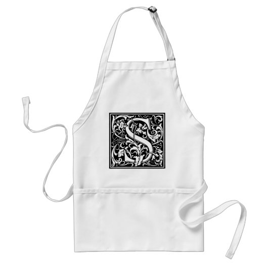 Fancy Renaissance stijl alfabet letter S Standaard Schort (Voorkant)