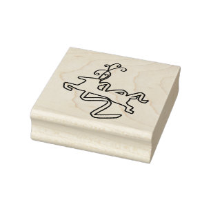 Fancy rendier hout kunststempel rubberstempel