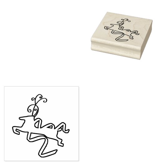 Fancy rendier hout kunststempel rubberstempel (Gestempeld)