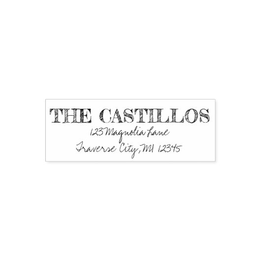 Fancy retouradres familie  zelfinktende stempel (Design)