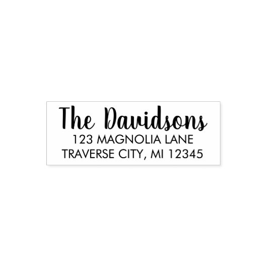 Fancy retouradres familie  zelfinktende stempel (Design)