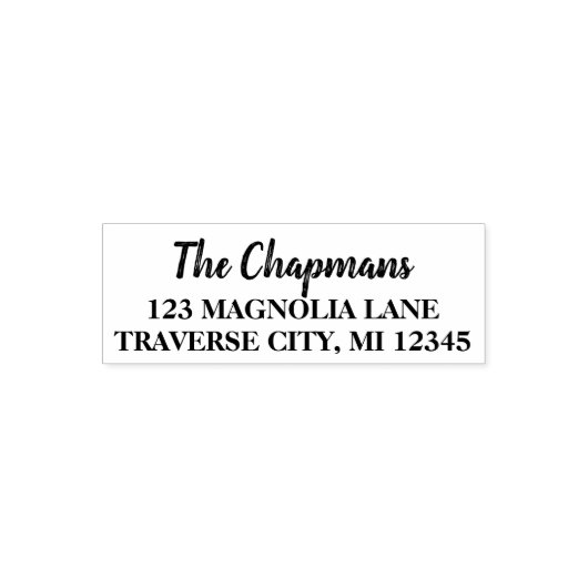 Fancy retouradres familie  zelfinktende stempel (Design)