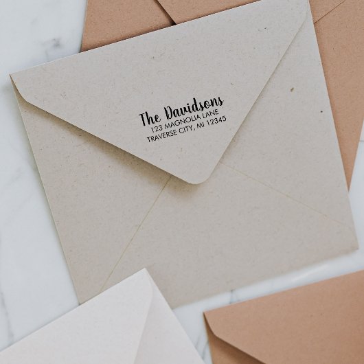 Fancy retouradres familie  zelfinktende stempel