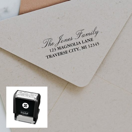 Fancy retouradres familie  zelfinktende stempel