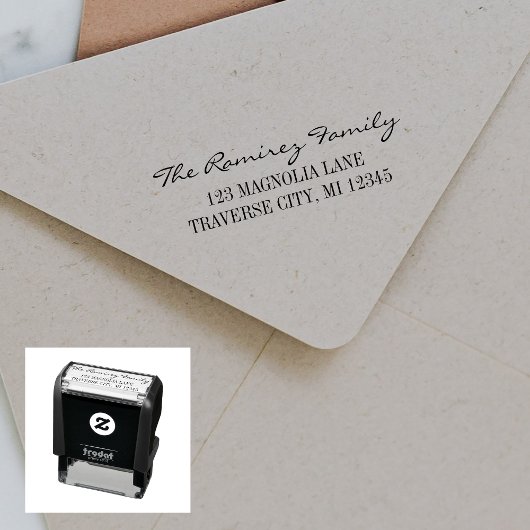 Fancy retouradres familie  zelfinktende stempel