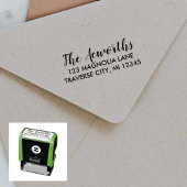 Fancy retouradres familie zelfinktende stempel