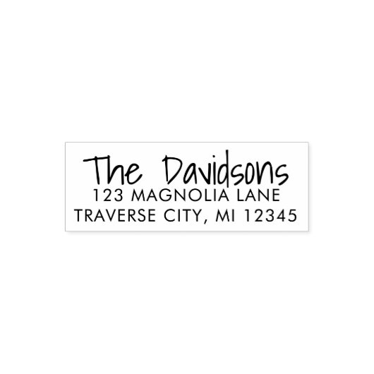 Fancy retouradres familie  zelfinktende stempel (Design)