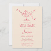 Fancy retro Vrijgezellenfeest cocktail hand geteke Kaart (Voorkant)