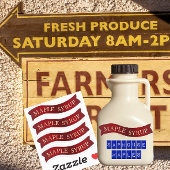 Fancy rode banner esdoorn siroop potje labels voor