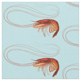 Fancy Rode Crayfish op blauw Stof